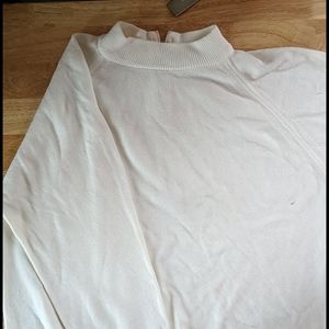 White cream mock turtle neck sweater